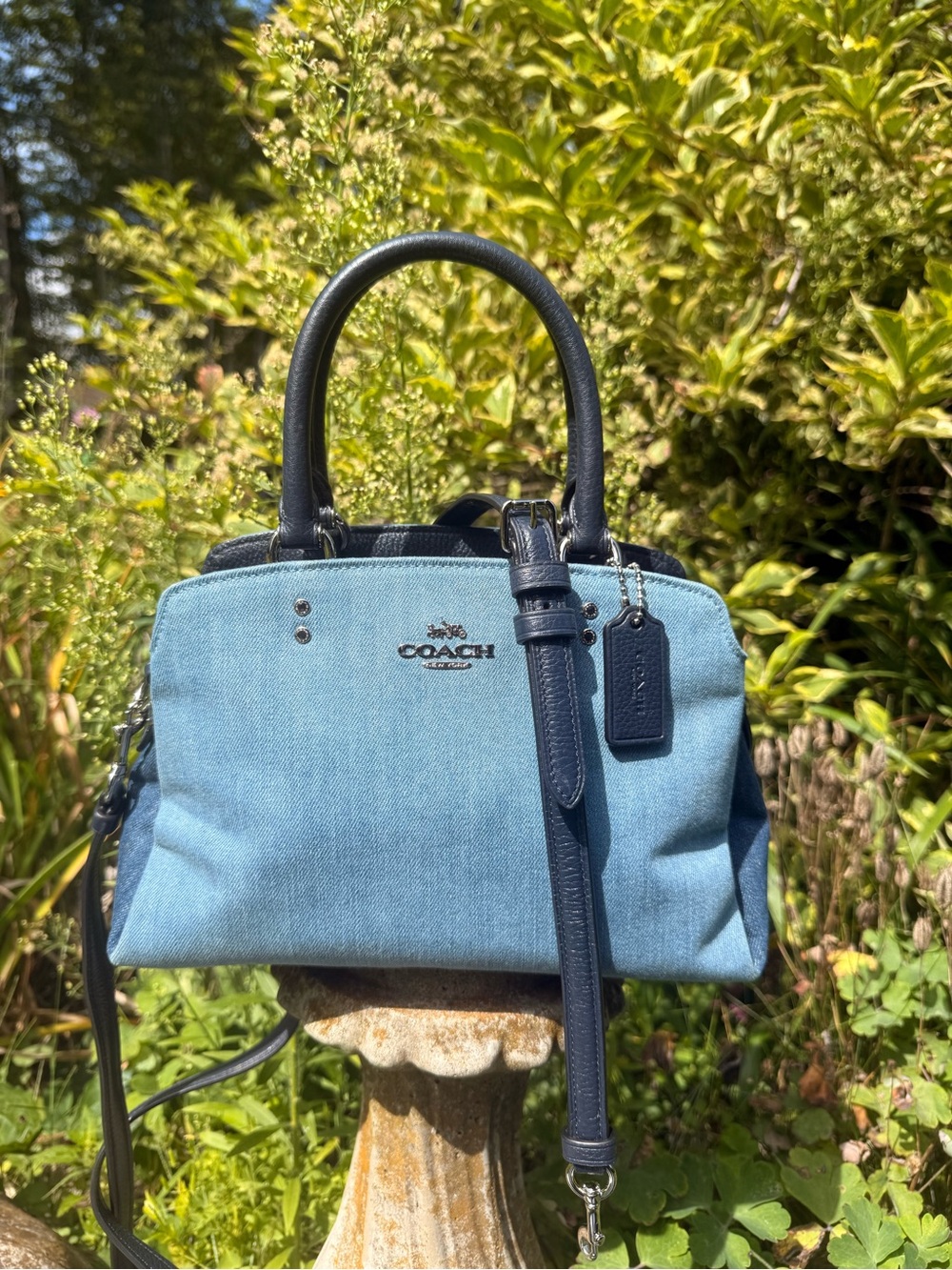 Coach Denim Mini Lillie Carryall Bag 91093